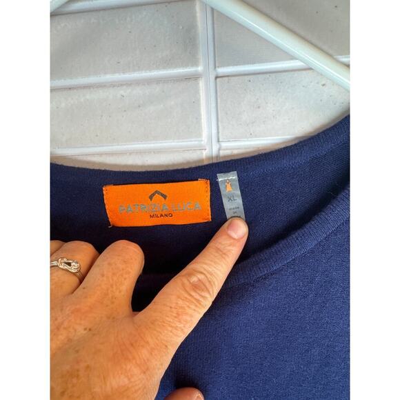 Patrizia Luca Milano Women's XL Dark Blue - Long Sleeve Top - Picture 3 of 7